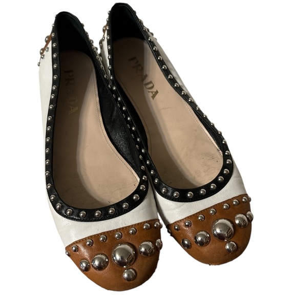 Prada Stud Ballet Flats Size 39 - Picture 1 of 7